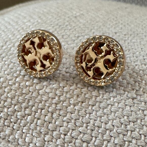 Tory Burch Jewelry - Tory Burch Pave Studs in Gold Tone